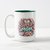 ** Super Moeder Tweekleurige Koffiemok (Links)