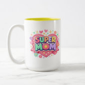 ** Super Moeder Tweekleurige Koffiemok (Links)