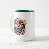 ** Super Moeder Tweekleurige Koffiemok (Voorkant links)
