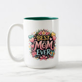 ** Super Moeder Tweekleurige Koffiemok (Links)