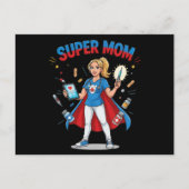 Super Moeder Verpleegster Superheld Typography Briefkaart (Voorkant)