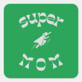 super moeder vierkante sticker (Voorkant)