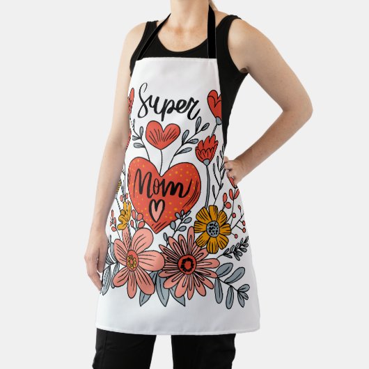 Super Mom Bloemen Schort (Insitu)