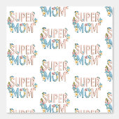 Super Mom Bloemen Tekstontwerp Behang (Voorkant)