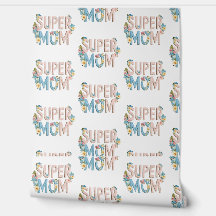 Super Mom Bloemen Tekstontwerp