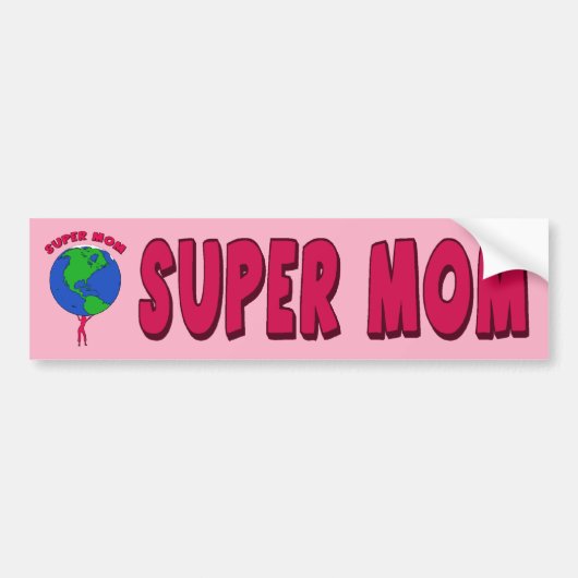 SUPER MOM-BUMPERSTICKER BUMPERSTICKER (Voorkant)