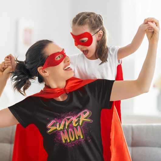 SUPER MOM GRAFFITI-GEÏNSPIREERD Tri-Blend SHIRT