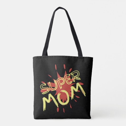 SUPER MOM grappig idee van moederdag Tote Bag (Achterkant)