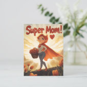 Super Mom Illustratie Briefkaart (Staand voorkant)