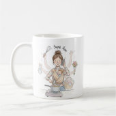 Super Mom Multitasking Illustration Mug | Cute Mug Koffiemok (Links)