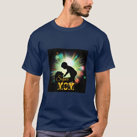 Super MOM- Navy Blue T-shirt (Voorkant)