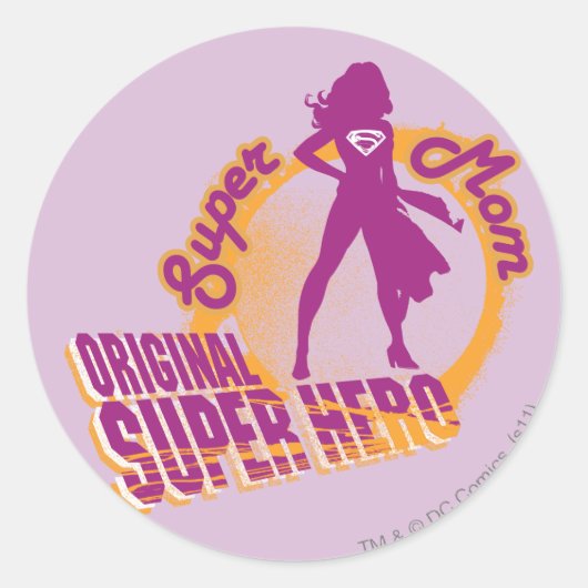 Super Mom Original Super Hero Ronde Sticker (Voorkant)