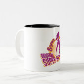 Super Mom Original Super Hero Tweekleurige Koffiemok (Voorkant links)