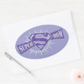 Super Mom Purple Starburst Ovale Sticker (Envelop)