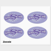 Super Mom Purple Starburst Ovale Sticker (Vel)
