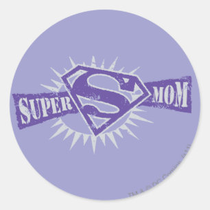 Super Mom Purple Starburst Ronde Sticker