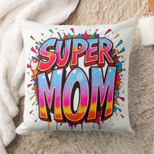Super Mom Quote Moederdag Graffiti Kussen