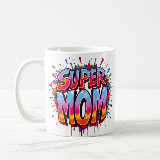 Super Mom Quote Moederdag Koffiemok (Links)