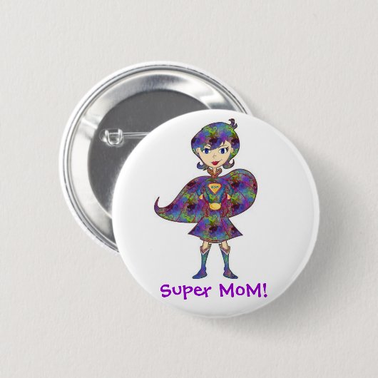 Super MoM Ronde Button 5,7 Cm (Voorkant /achterkant)