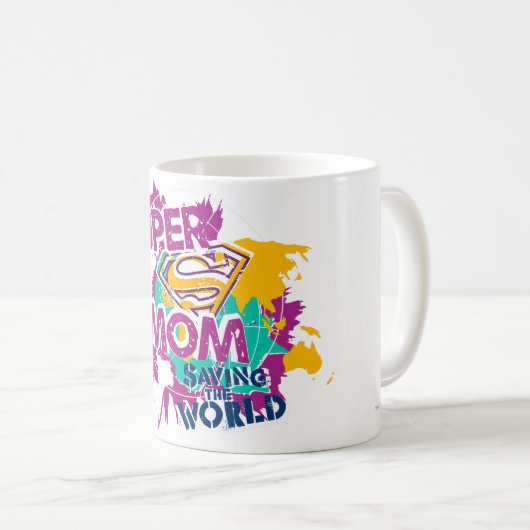 Super Mom Saving the World Koffiemok (Voorkant rechts)