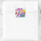 Super Mom Saving the World Vierkante Sticker (Tas)