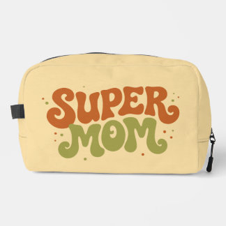 SUPER MOM Speelse Retro Groovy Typografie Toilettasje