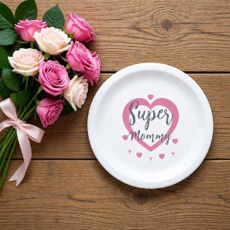 Super Mommy Personalized Best Mom Gift Paper Plate Papieren Bordje
