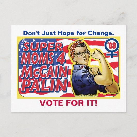 Super Moms voor McCain Palin Briefkaart (Voorkant)