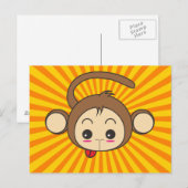 Super Monkey Face Briefkaart (Voorkant / Achterkant)