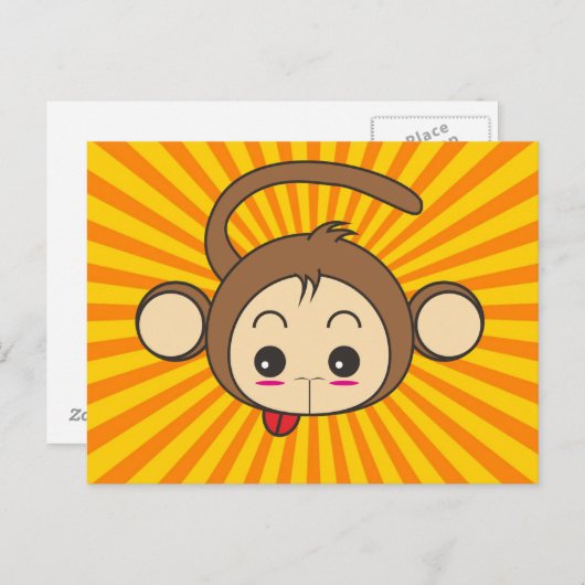 Super Monkey Face Briefkaart (Voorkant / Achterkant)