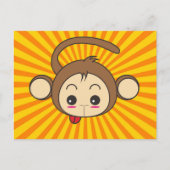 Super Monkey Face Briefkaart (Voorkant)