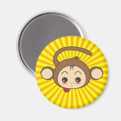 Super Monkey Face op Sunburst Background Magneet (Voorkant / Achterkant)