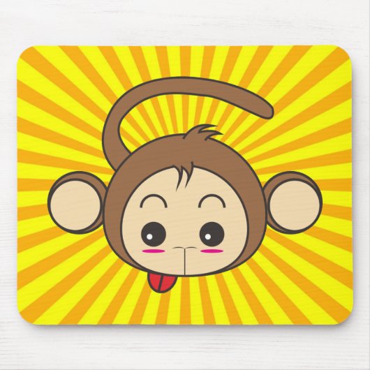 Super Monkey Face op Sunburst Background Muismat (Voorkant)