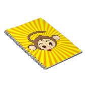 Super Monkey Face op Sunburst Background Notitieboek (Rechterzijde)