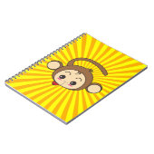 Super Monkey Face op Sunburst Background Notitieboek (Linkerzijde)