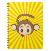 Super Monkey Face op Sunburst Background Notitieboek (Voorkant)