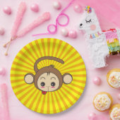 Super Monkey Face op Sunburst Background Papieren Bordje (Feest)