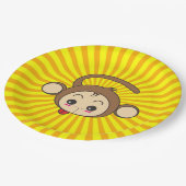 Super Monkey Face op Sunburst Background Papieren Bordje (Gekanteld)