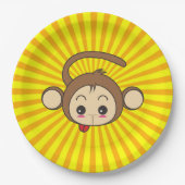 Super Monkey Face op Sunburst Background Papieren Bordje (Voorkant)