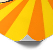 Super Monkey Face op Sunburst Background Poster (Hoek)