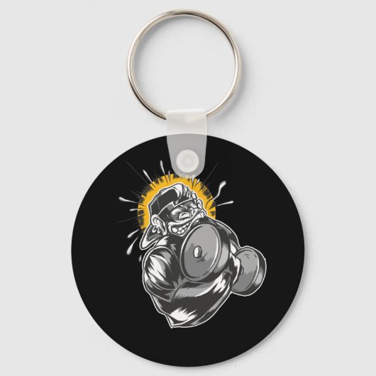 Super Monkey Gym Design Sleutelhanger (Voorkant)
