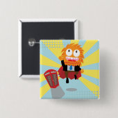 SUPER MONSTER-toets Vierkante Button 5,1 Cm (Voorkant /achterkant)