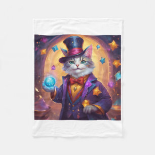 Super mooie tovenaar kat met helderblauwe ogen S Fleece Deken