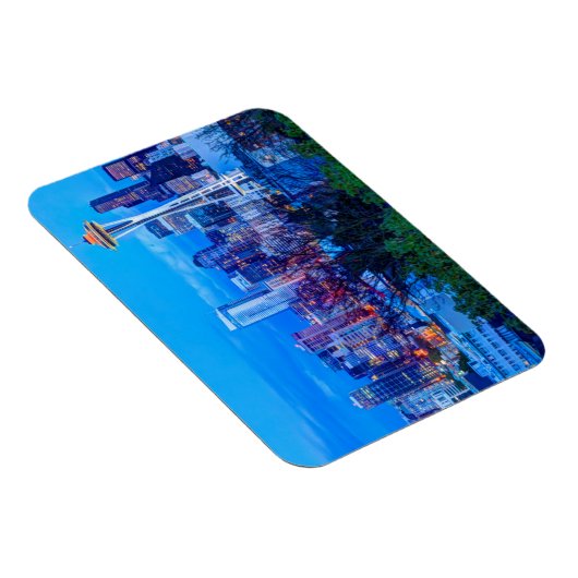 Super Moon bij de skyline van Seattle Magneet (Rechterzijde)