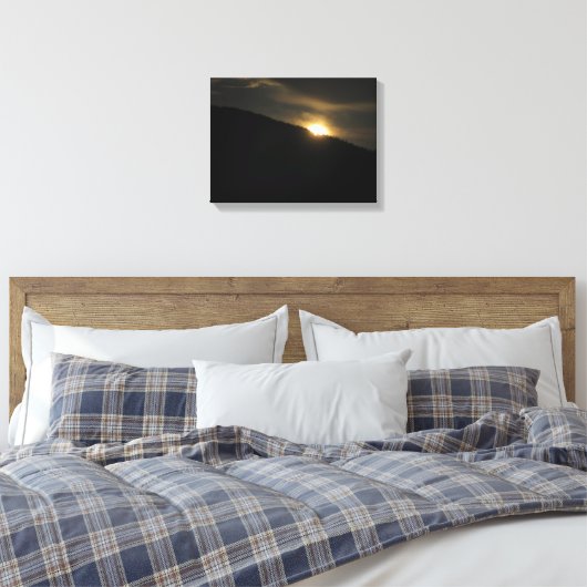 Super Moon boven Washington Mountain Canvas Afdruk (Insitu (Slaapkamer))