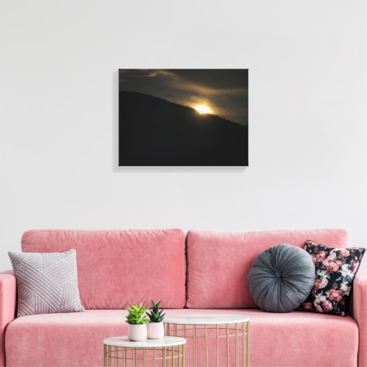 Super Moon boven Washington Mountain Canvas Afdruk (Insitu (Woonkamer))