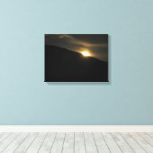 Super Moon boven Washington Mountain Canvas Afdruk (Insitu (Houten vloer))