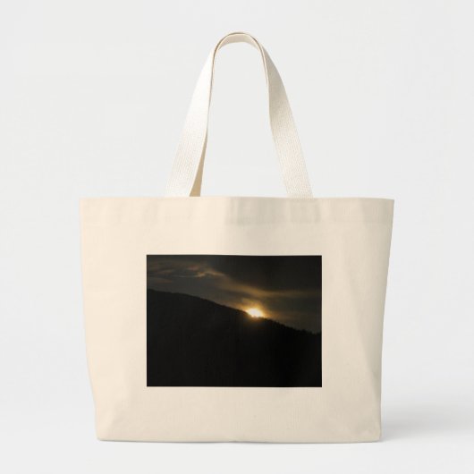 Super Moon boven Washington Mountain Grote Tote Bag (Voorkant)