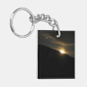 Super Moon boven Washington Mountain Sleutelhanger (Voorkant Links)