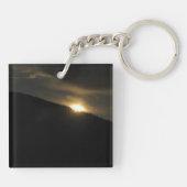 Super Moon boven Washington Mountain Sleutelhanger (Achterkant)